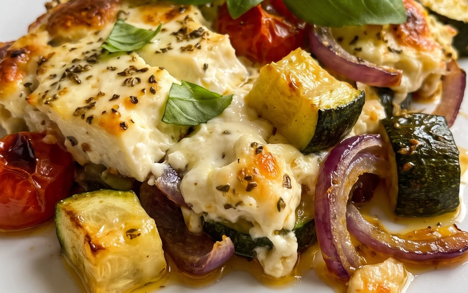 Courgettes feta au four