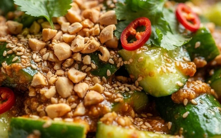 Cucumbers in Spicy Peanut Sauce