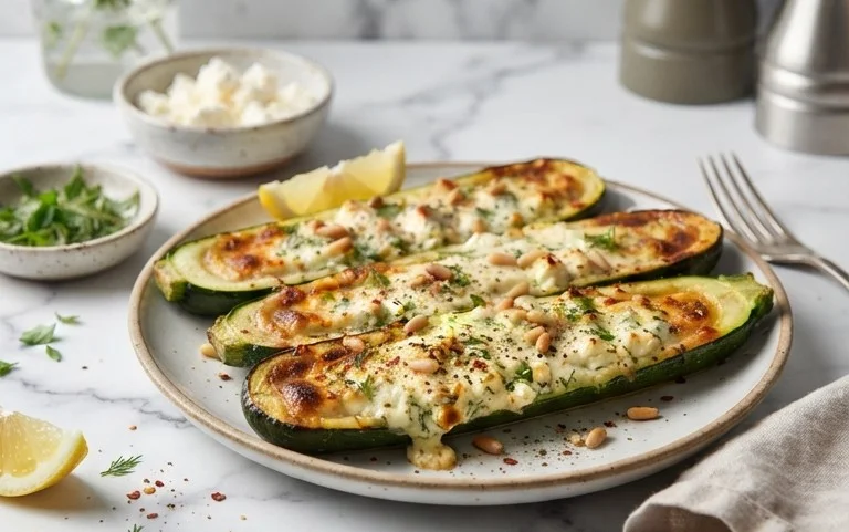 Feta Cheese Stuffed Zucchini