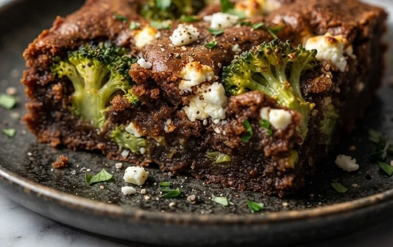 Broccoli and Feta Brownies