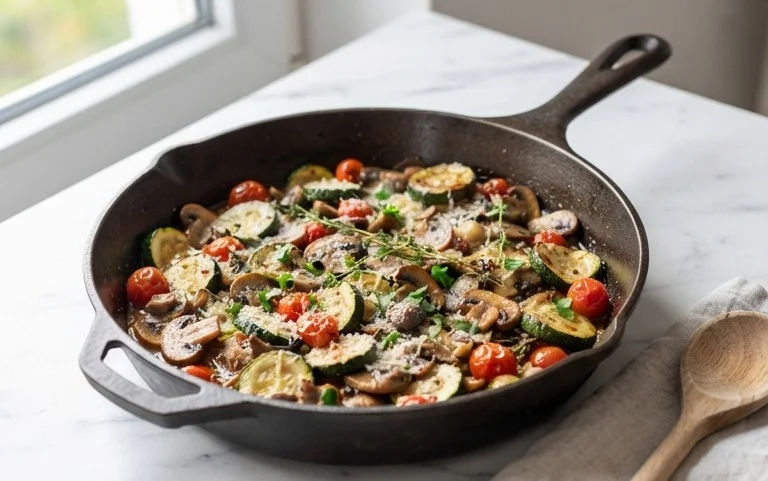 Skillet Zucchini and Mushrooms