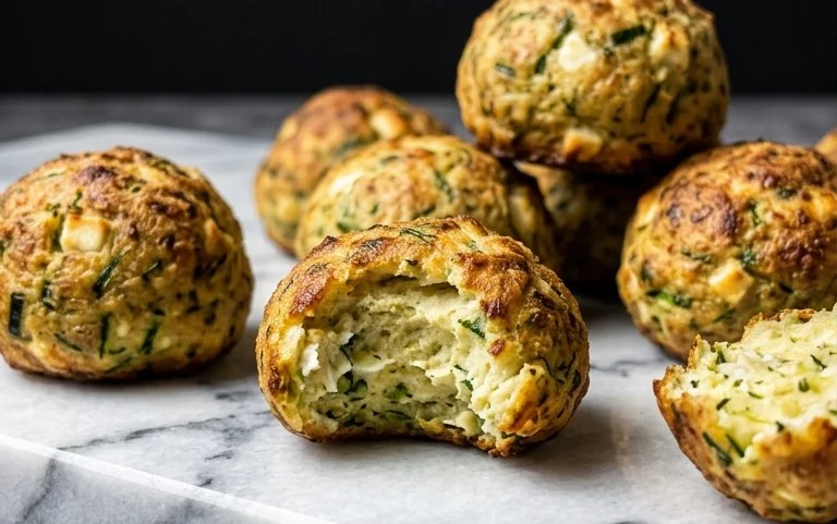 Knusprige Zucchini-Feta-Bällchen aus dem Ofen genießen!