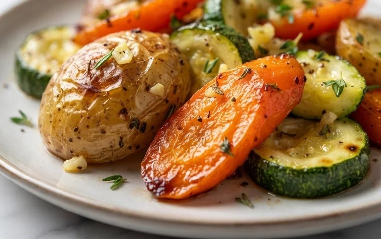 Garlic Herb Roasted Potatoes Carrots and Zucchini