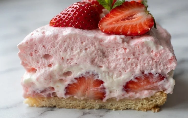 3 Ingredient No Bake Strawberry Cloud Cake