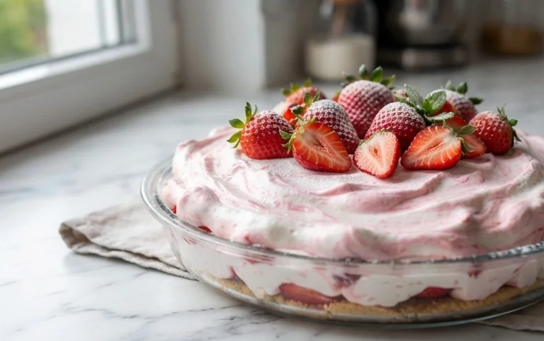 3 Ingredient No Bake Strawberry Cloud Cake
