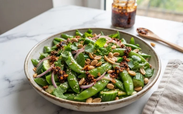 Chili Crisp Snap Pea Salad