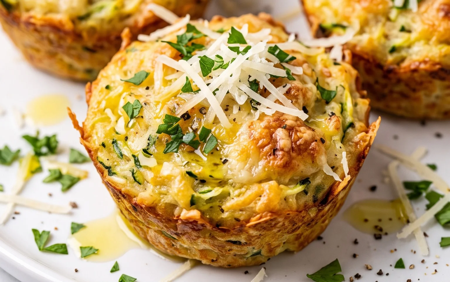 Crispy Parmesan Zucchini Potato Muffins