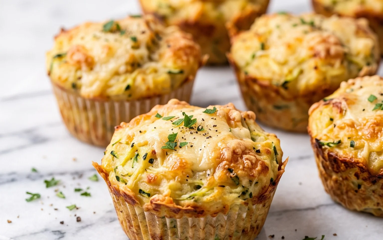 Crispy Parmesan Zucchini Potato Muffins