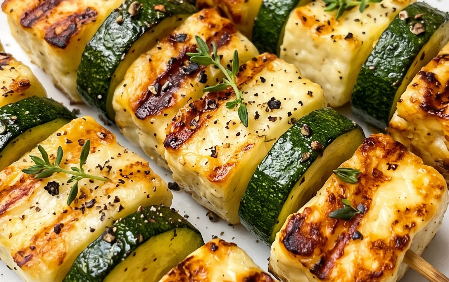 Halloumi Zucchini Spieße Vom Grill: Sommerlich, Lecker & Vegetarisch