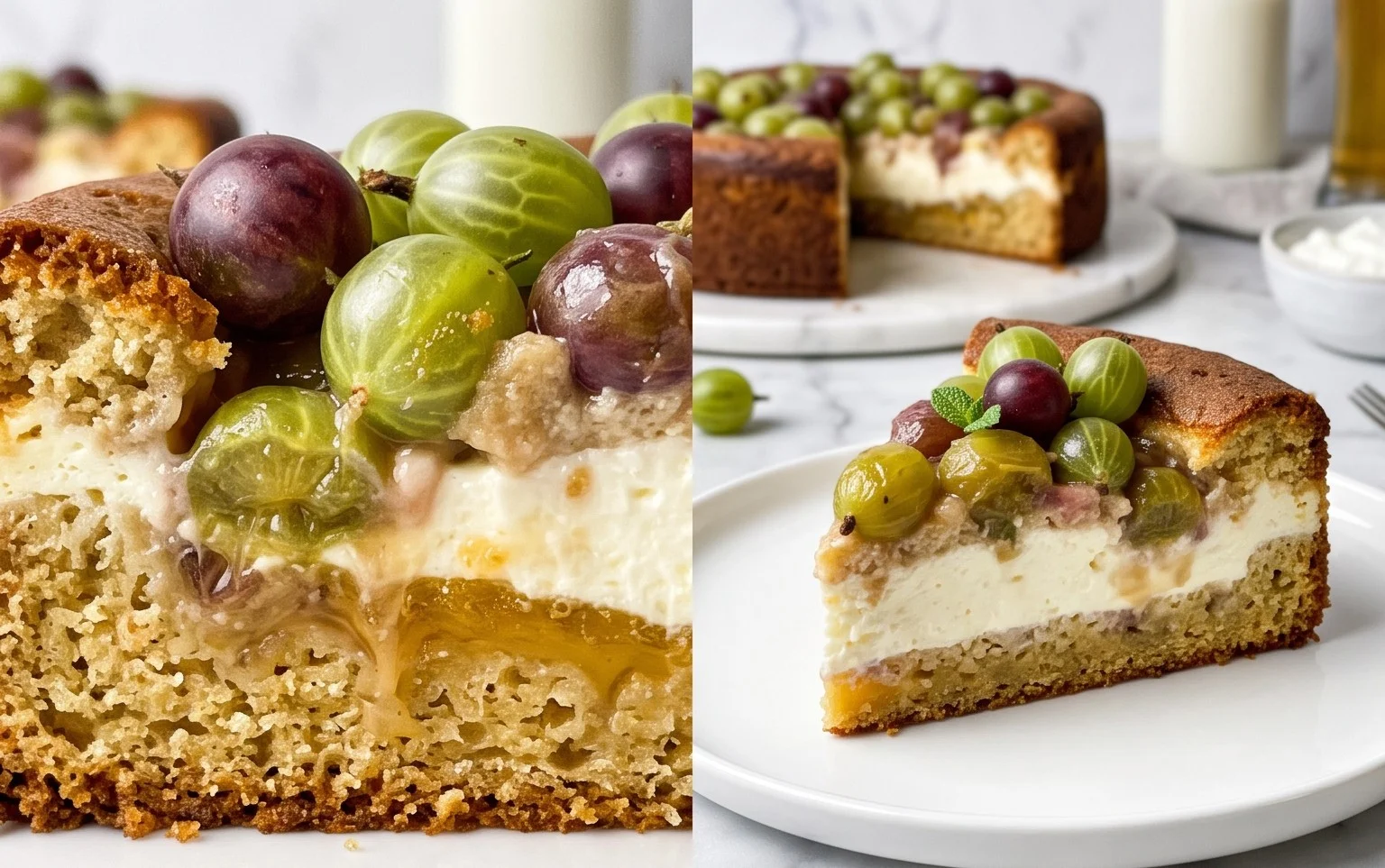 Stachelnon-alcoholic beerkuchen mit Quark und Schmand