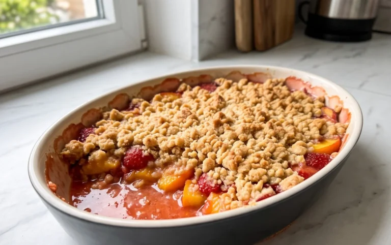 Peach & Strawberry Crisp