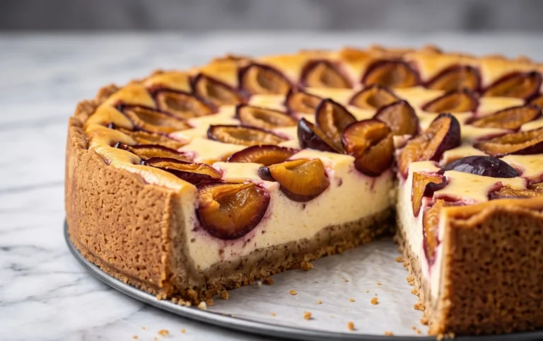 Zwetschgen-Topfenkuchen mit Nuss-Mürbteig