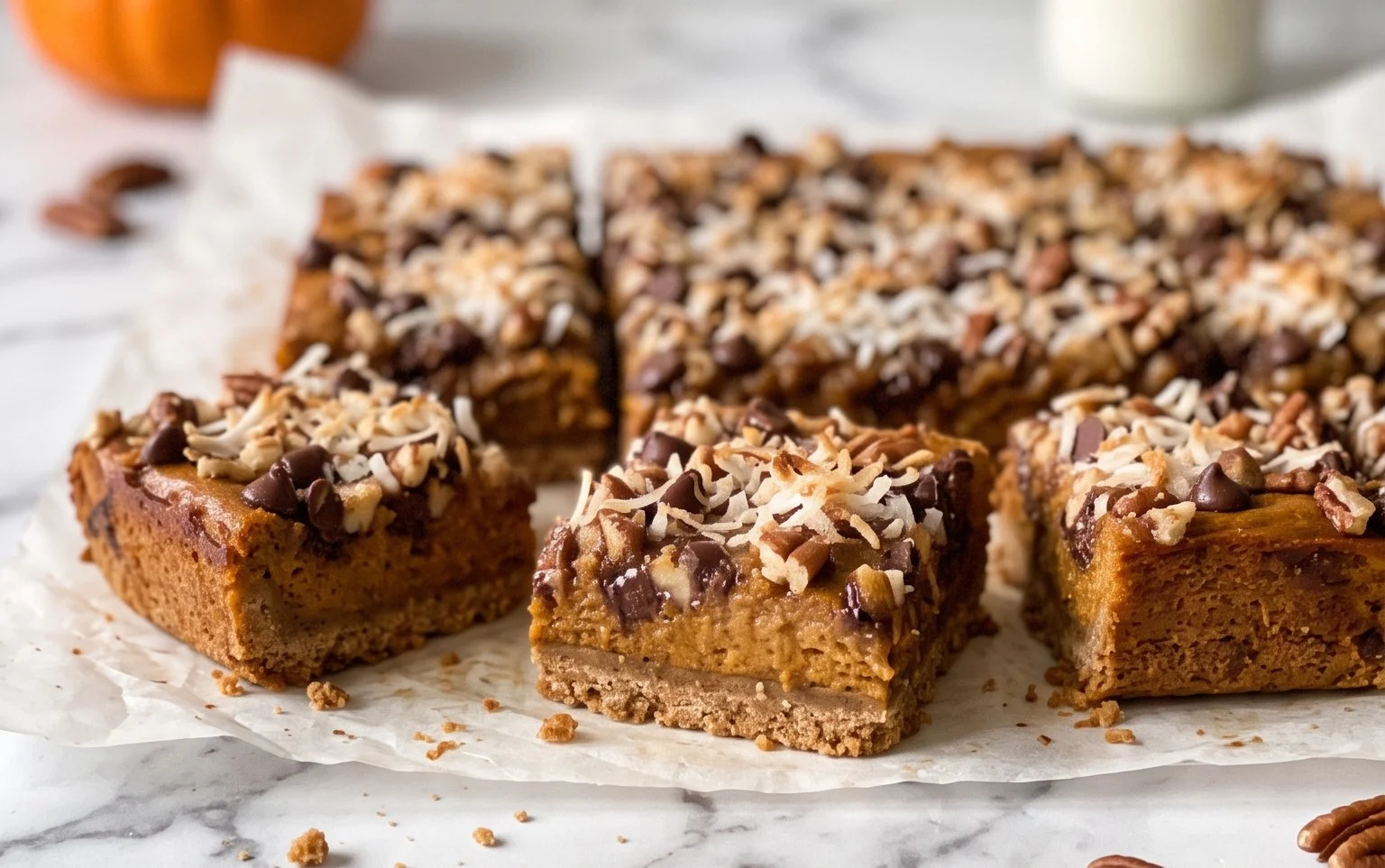 Saftige Pumpkin Magic Bars: Herbstlicher Genuss