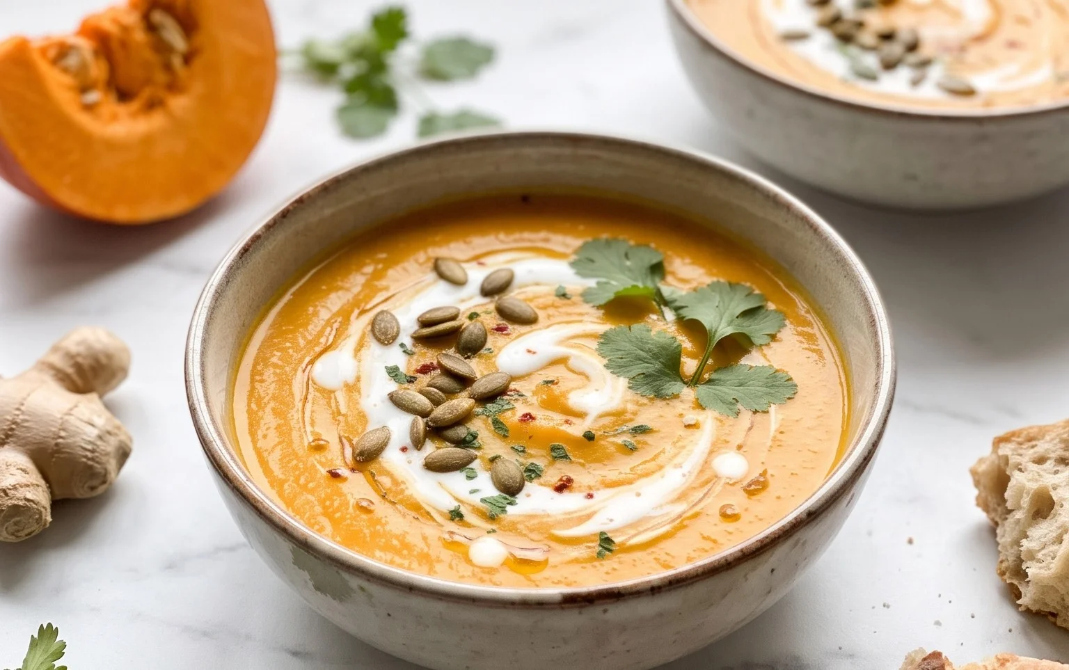 Kürbissuppe mit Kokosmilch & Ingwer