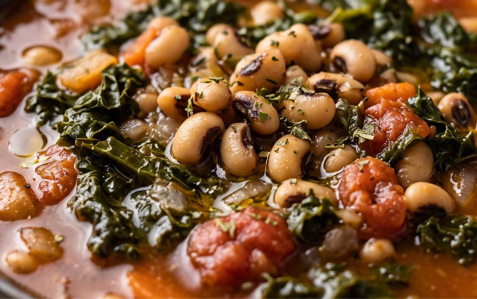 Longevity Ikarian Stew with Black Eyed Peas and Kale